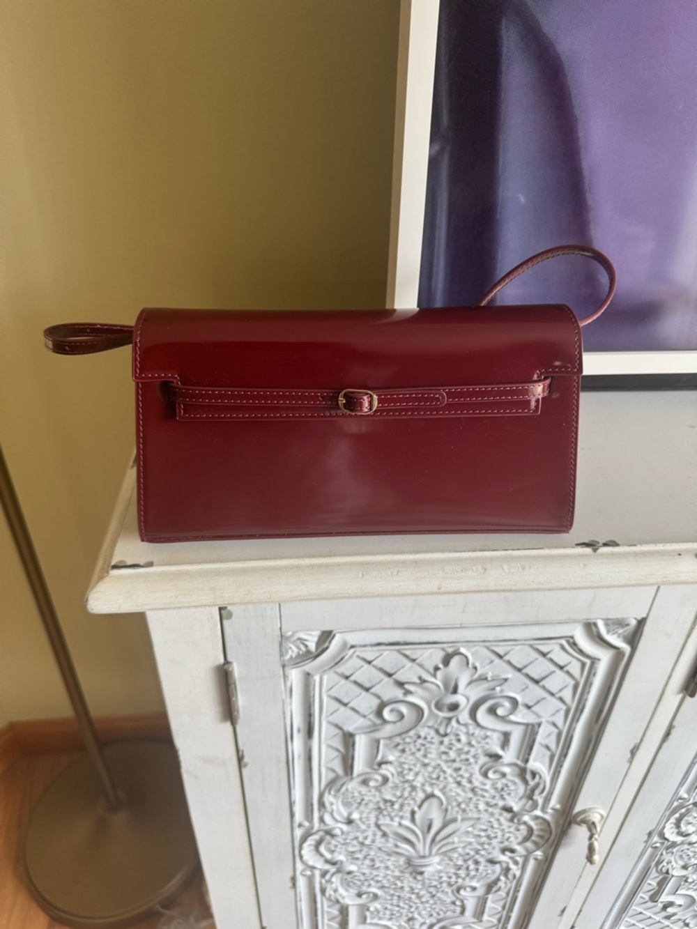 Verafied Patent Dark cherry Women’s Leather Shoulder Bag